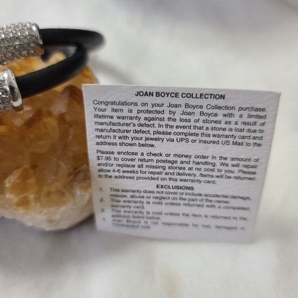 Vintage Joan Boyce Leather Pavé Crystal Bracelets - Picture 8 of 8